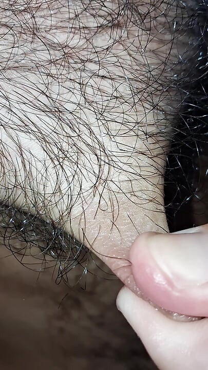 Male nipples in the foreground
