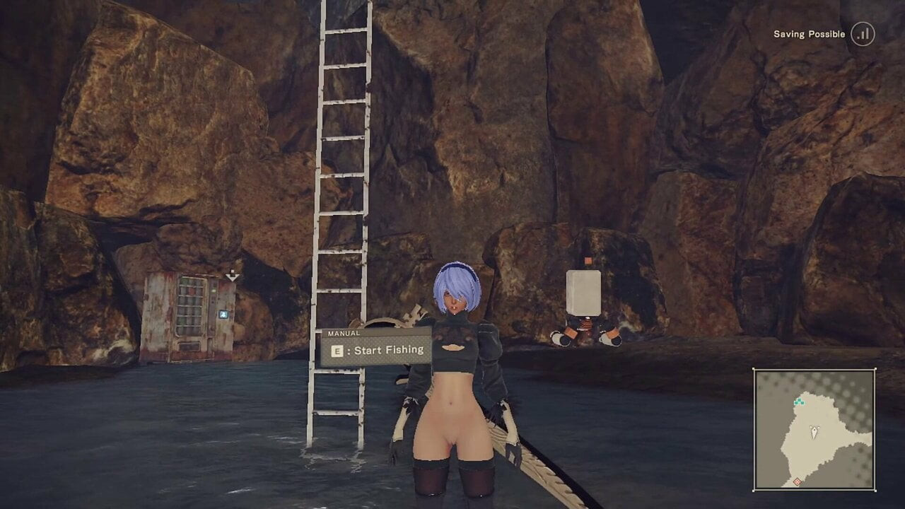 Nier 2B Without Underwear & Black Latex Outfit