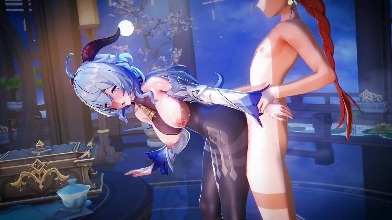 Genshin Impact - Ganyu เย็ดกับ Aether ในคืนสนุกสนาน - 3D Hentai Animation