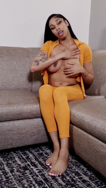 BLACK TGIRLS - Sunshine Flaunts Her Big Tits & Big Ass | Clip 1