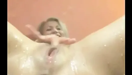 Blonde squirting hard and get big orgasm very fast.