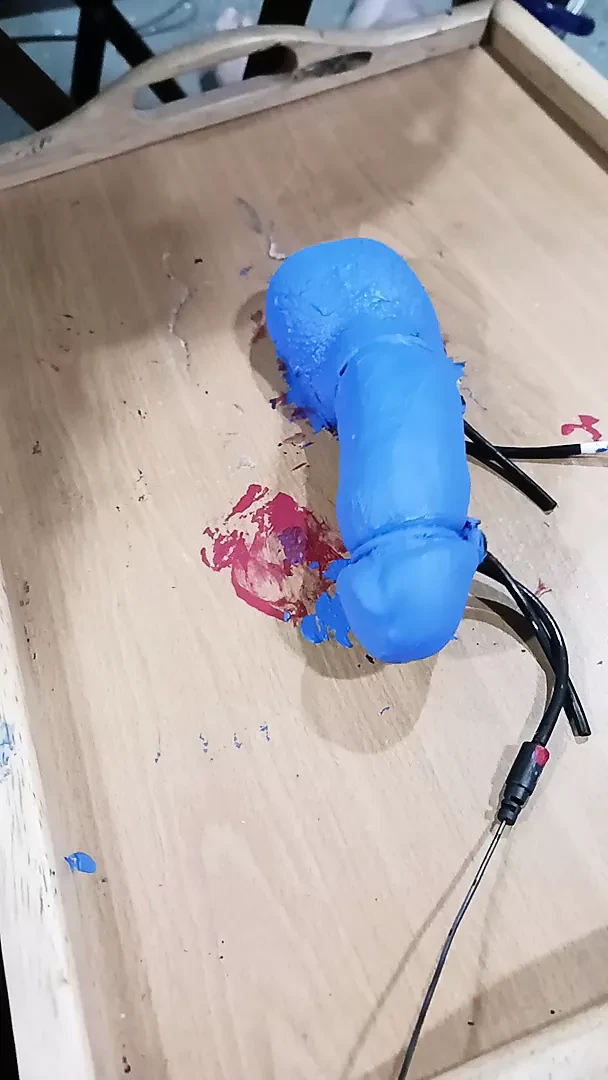 Er liebt es, meinen Schwanz blau zu malen