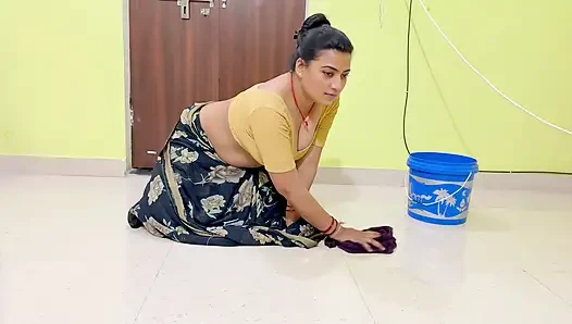 Evi temizliyorum, patrondaydım ve sırtım çok acıtıyordu, patronum beni rahatlatıyor, tam Hintçe viral video