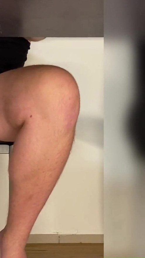 Huge cumshot under the family dinner table | Clip 1