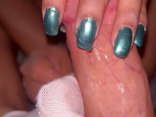 Ongles verts taquinage et branlette edging