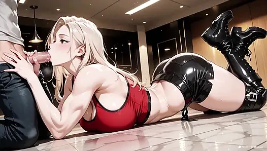 Haha si cewek hot rambut pirang dengan toket besar ini ngentot habis-habisan sampai matanya banjir