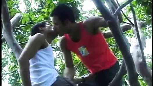 Two horny guys can't resist to join couple of Brazilian hottiies playing on the lawn