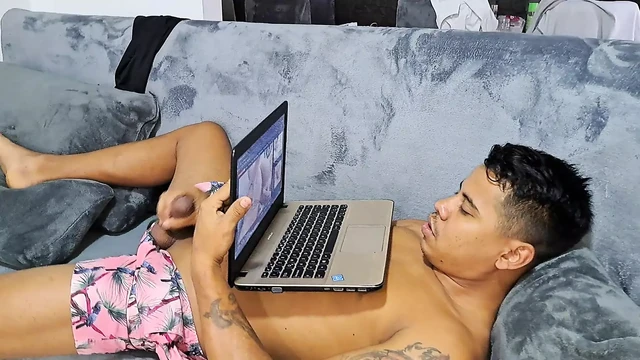 My stepsister finds me watching porn, she gets very horny. Part 1. she gives me a good blowjob