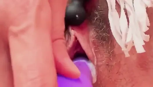 Horny Nico Robin Cosplay Cums Hard with Toys - Huge Squirt & Creamy Pussy Close-up