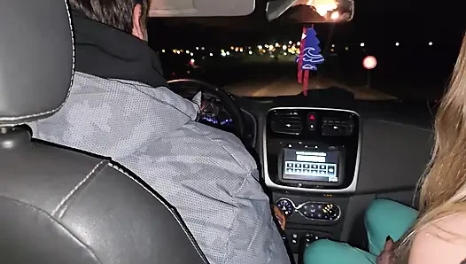 A double blowjob in my friend's car DIRTY MORBID GIRLS