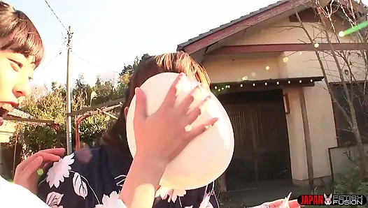 New Year's Special: Kimono Messy Lesbian Play - Yua Nanami & Amari Hoshi