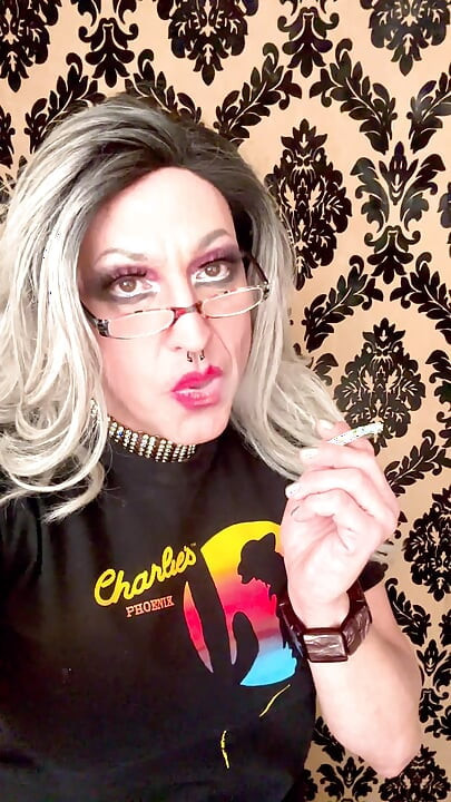 Beautiful Trans Marilyn Home Tease Smoking Fetish
