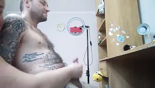 Caught me jerking off and helped me cum