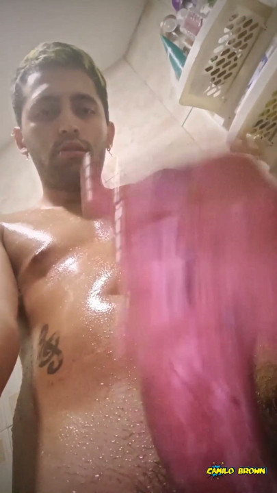 Jerking off with oil in the shower Self ruined orgasm multiple times and overstimulation of my glans that makes me squirt | Clip 1
