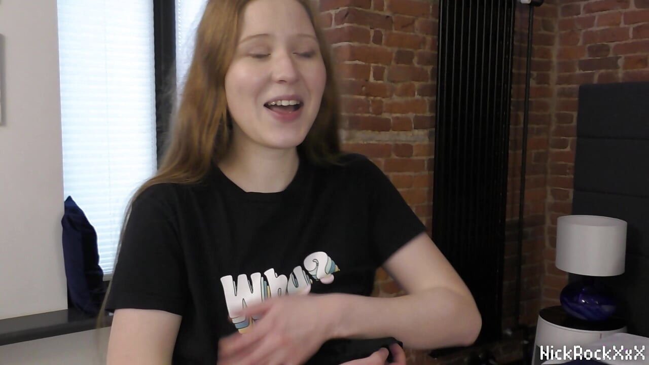 Red-haired milkmaid from the village and her first home video