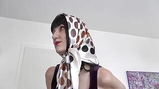 Satin Headscarf Fashion Show Clip