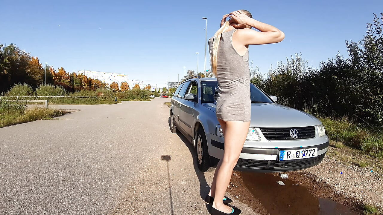 Sunny by the Car
