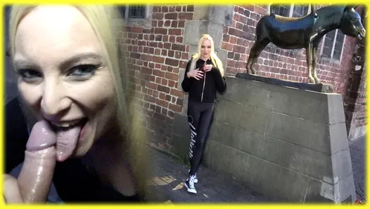 Andy-Star fucks german Blonde at monument Public