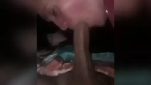 My friend's mom sneaks out at night to play with my cock