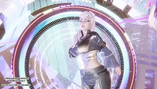 MMD - KARD - GUNSHOT - Ahri, Kaisa и Evelynn, сексуальная Kpop, Танцевальная лига легенд, хентай без цензуры, 4K 60FPS