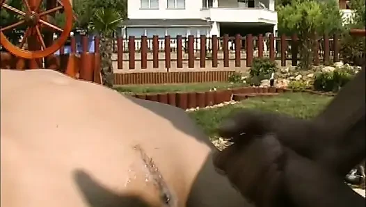 Teen with Small Tits Fucked and Cumshot on Tight Pussy by Two Big Cocks