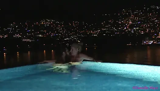 Couple Go for Late Skinny Dip Fondle