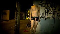 Urban Nudism Naked Night Walk Low Life Chastity lock