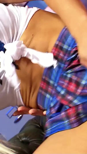 Captivating moment from "Female Boss seduce blonde Teen to Lesbo Sex with Strap-on at work"