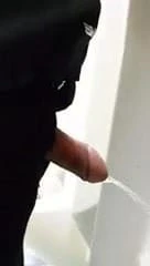 semi hard dick peeing