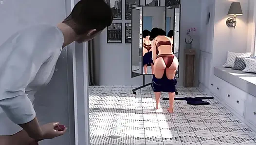 Friends Stepmom Changing Dress 18 Plus Matias Jerking His Cock Watching Her Boobs