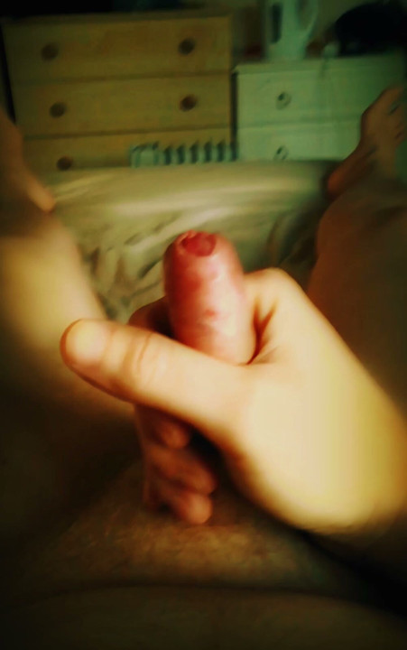 Close up of small cock cumming solo male masturbation