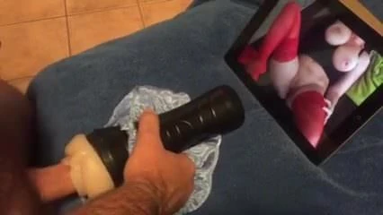 Cum tribute to friend's wife with her panties big load