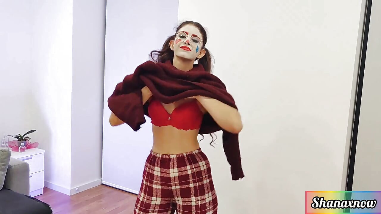 Shana the Sexiest Clown Striptease Masturbating JOI Cum