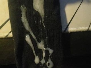 Cumshot on my girlfriend's   socks