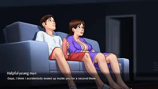 Stepmom flaunt her pussy to his Stepson while watching porn(Summertime Saga)