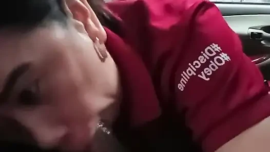 Quiet Girls Are Always the Wildest. Big Tits Wife Doing Sensual Blowjob