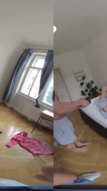 Uzbudljiv trenutak iz "Lady Gang & Maddy Black - Nečuvena orgija prskanja! Najbolji prijatelji razmjenjuju, špricanje i spermu - VR dio jedan"