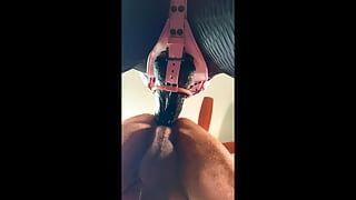 Stuffing husband's ass with my Mr. Hankey's Toys Jack Hunter BBC