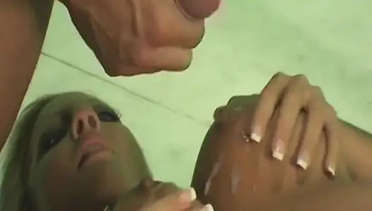 Sexy Blonde Slut with Great Tits Sucks Cock and Rides a Dick in the Green