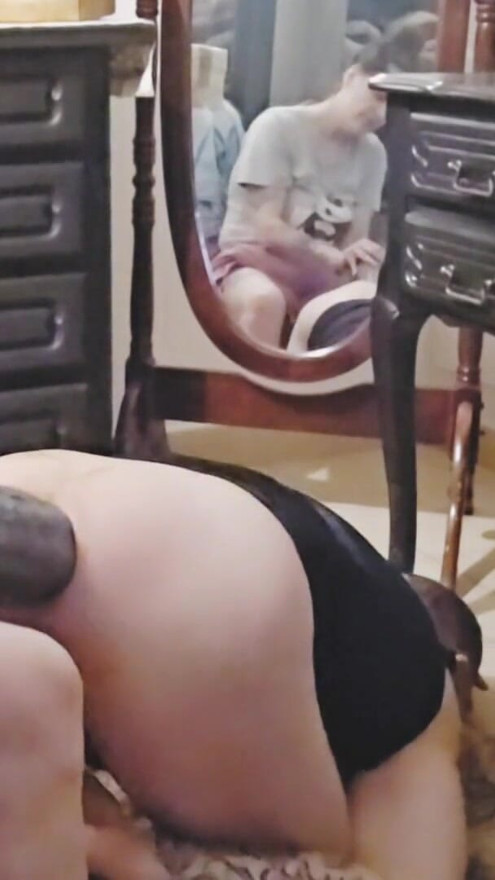 Femdom anal fisting with a big dildo in her ass | Clip 1