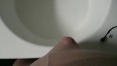 Umstandsstrumpfhose 15den grau mit Sperma im Waschbecken Teil 1 von 2