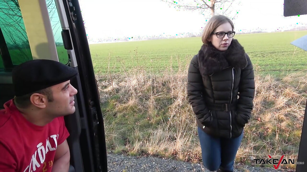 Small tiny babe found in the fields and cum covered glasses after great fuck