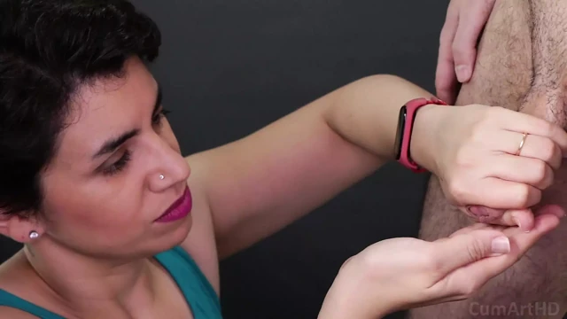 Licking cum from hand