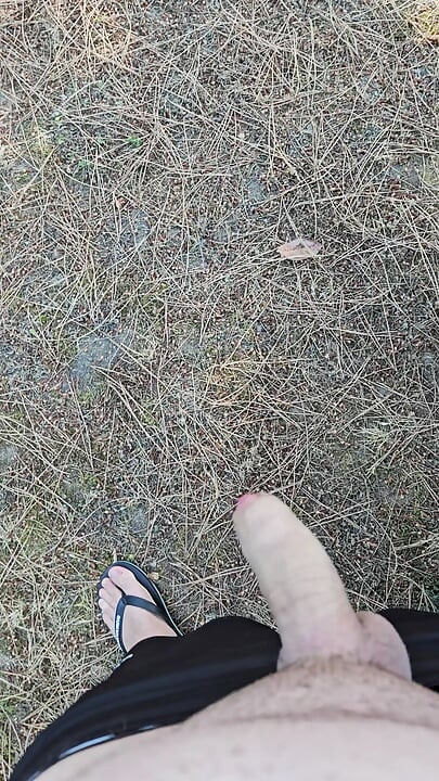 outdoor masturbation in a parking lot