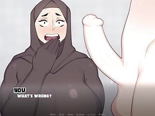 Hijab met milf naast de deur - Mariam werd geneukt
