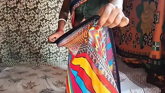 Aunty Clad in a Red Saree
