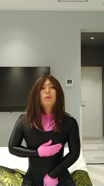 Japanese zentai masturbate crossdresses | Clip 1