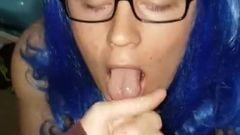 Cute crossdresser gets cum in her mouth