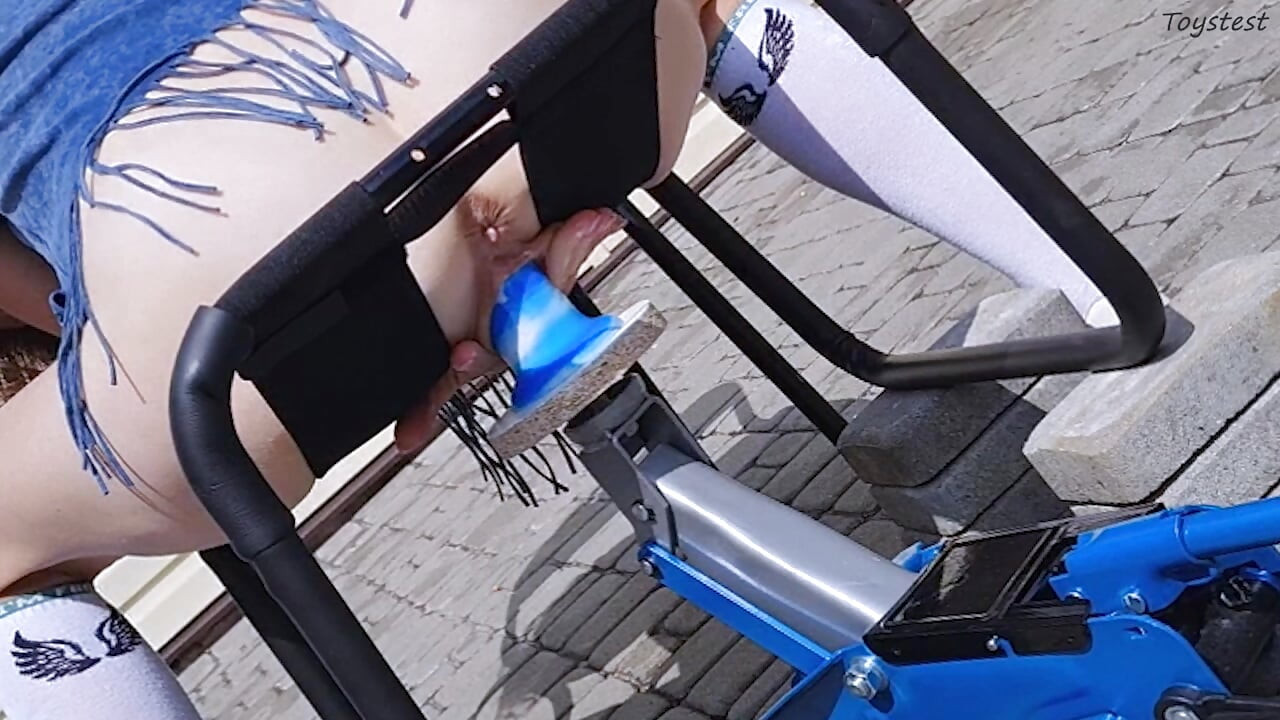 Insertion Fetishes. Car Jack Mounted Dildo Slowly Goes Into TIny Stepsister's Pussy