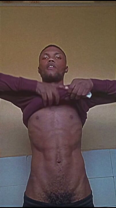Sexy black print Dick showcase his dick at work